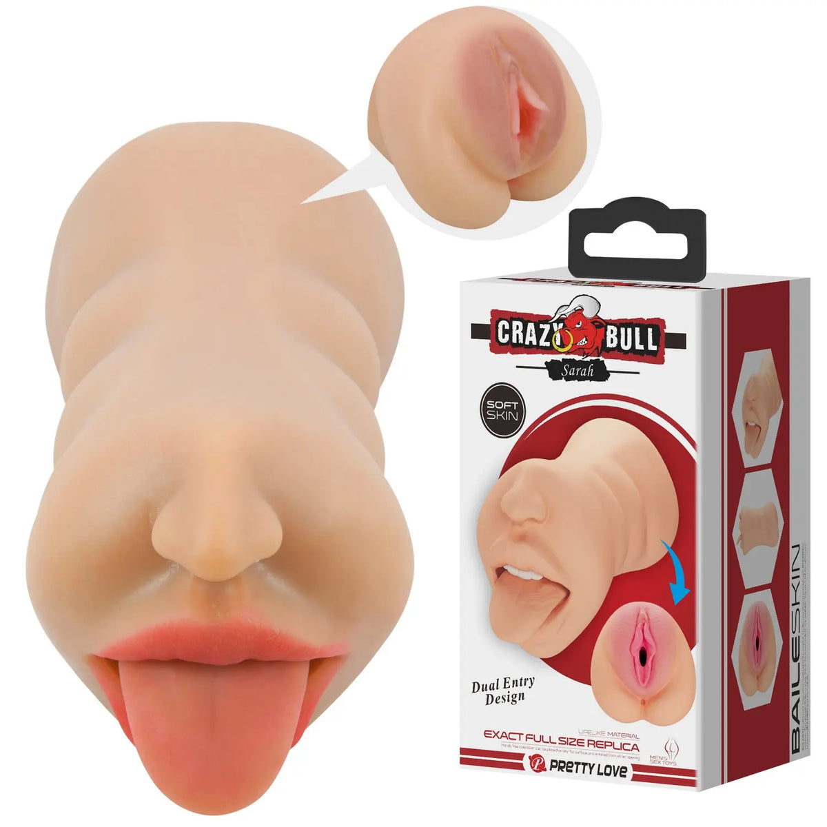 Sarah Mouth Masturbator Sleeve - Light – body-safe materials | Fu'Cha Exotics