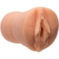 Pocket pussy sex toy with realistic textured opening, light skin tone